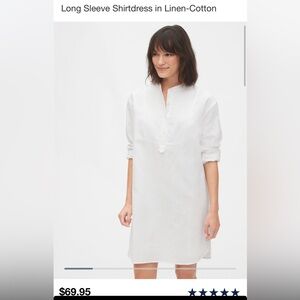 NWT Linen Cotton Shirt Dress Small Tall